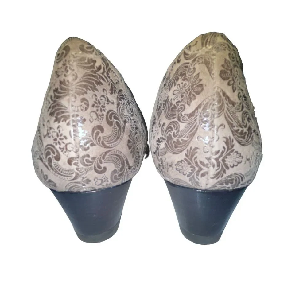 SAS‎ Sofia Wedge Pump Gray Leather Shoes Made in Tuscany Italy Size 8 Narrow